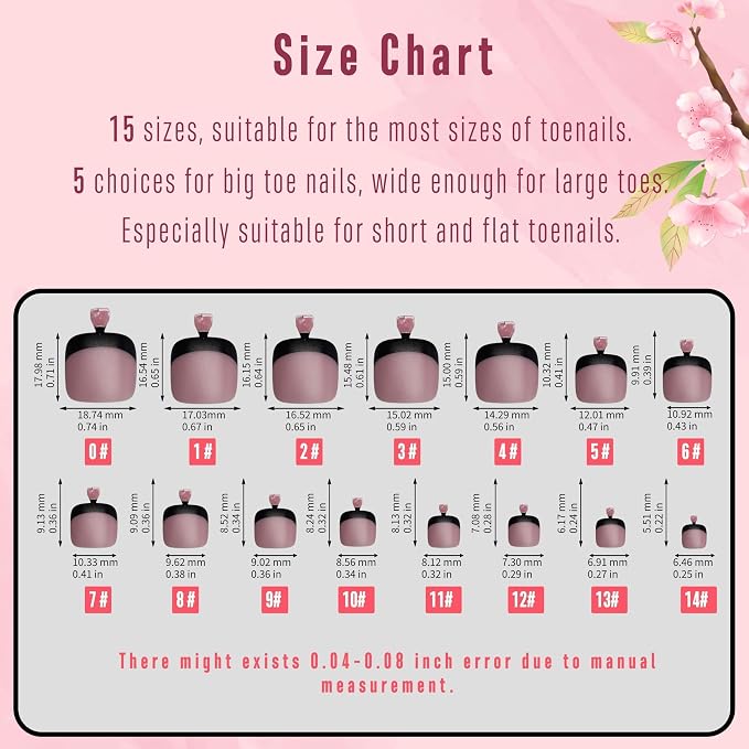 Black French Tip Toenails Berry Pink
