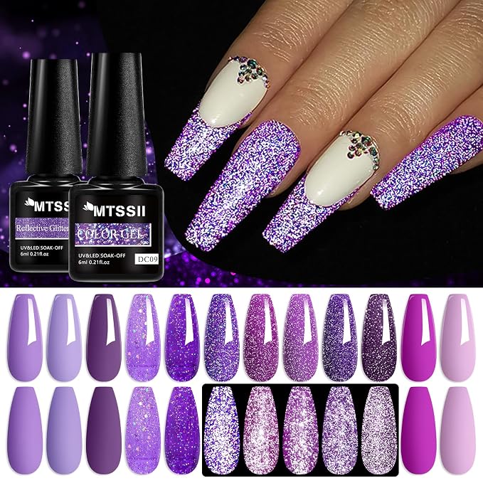12 Pcs Purple Reflective