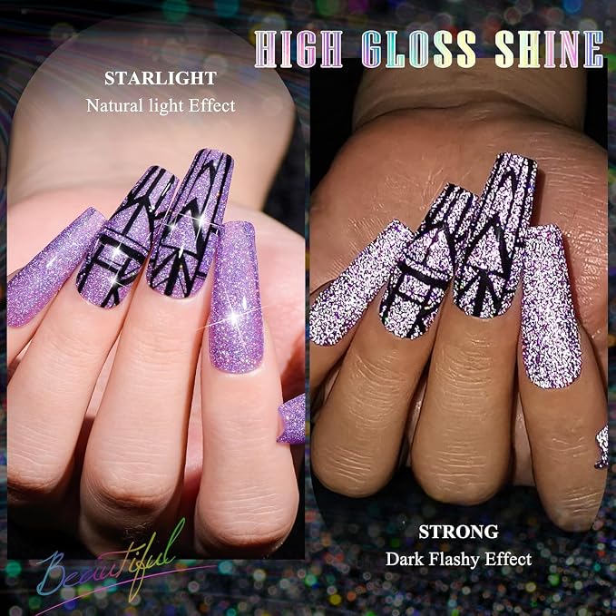 12 Pcs Purple Reflective