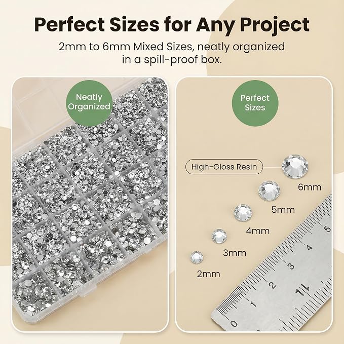 Silver clear 2-6mm