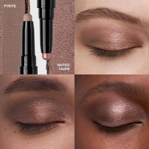 02 Pyrite/Muted Taupe (Pyrite: A shimmering taupe with silver, pink & gold sparkle; Muted Taupe: A n