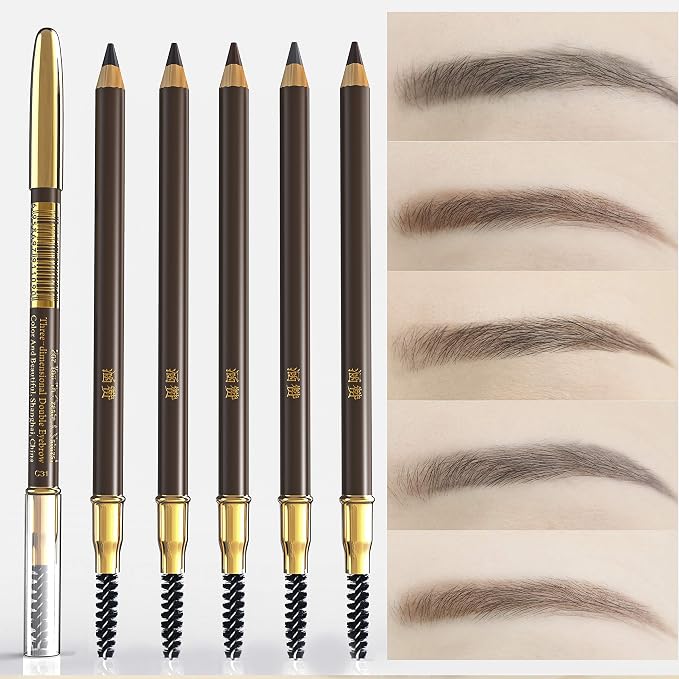 5PCS-Black+Dark Brown+Light Brown+Grey+Brown