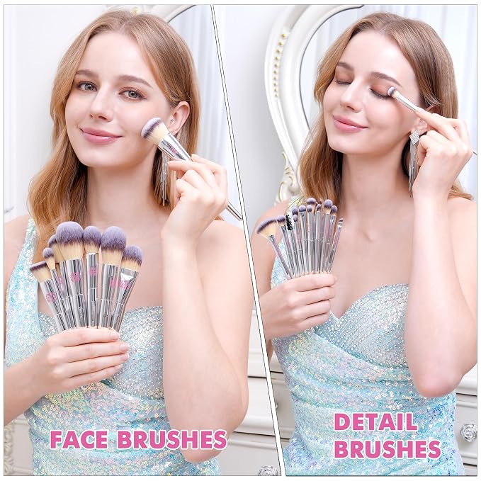 26Pcs Silver Gift Makeup Brushes