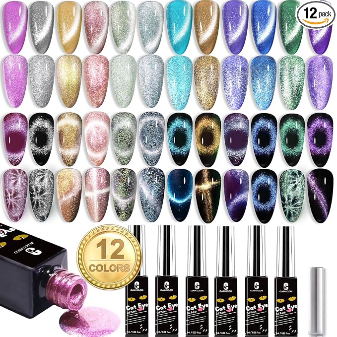Cat Eye Gel Polish Set - 12 Colors (Romantic)
