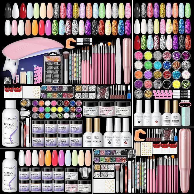 Multicolor Collection Acrylic Nail Kit with Drill