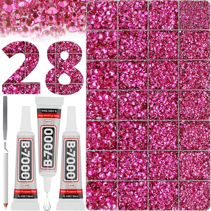 Hot pink 2-6mm