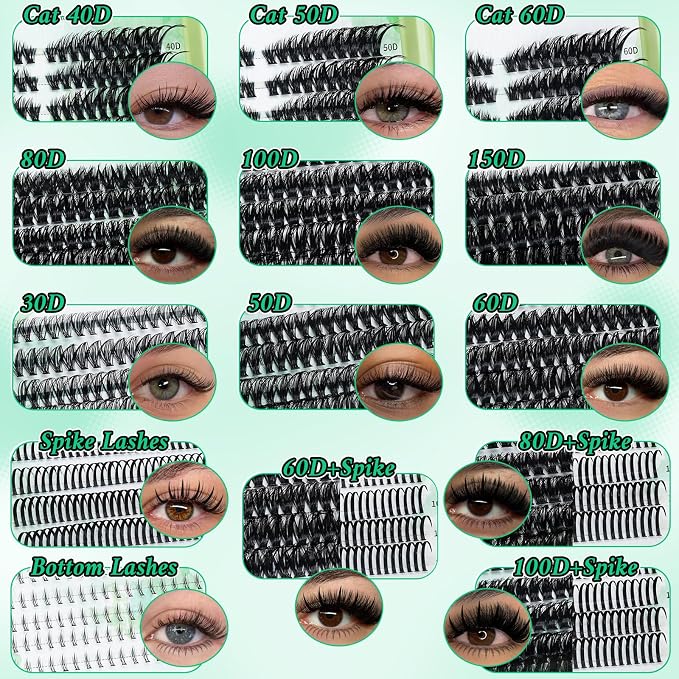Cat eye+Bottom lash+Spike,3 Boxes Kit-6