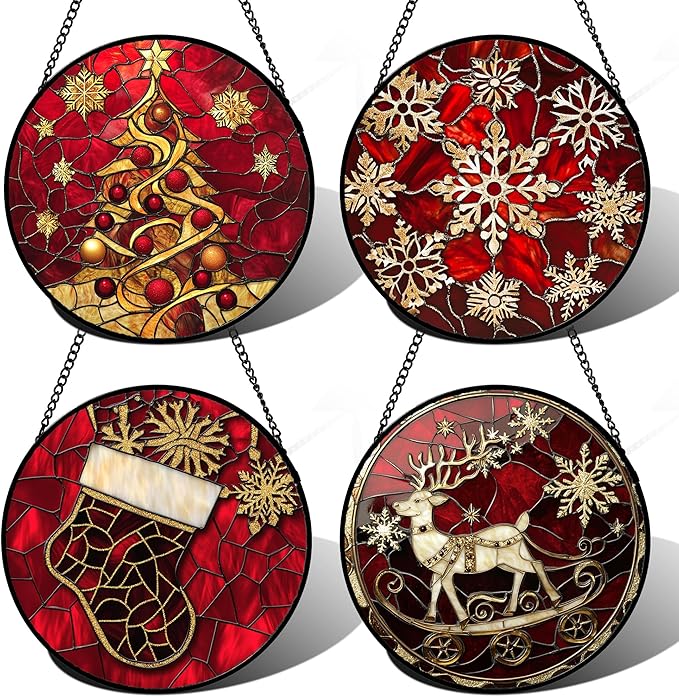 4-piece Set Red Christmas