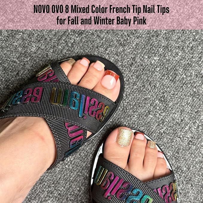 Sharp Square Toe Nail Tips BABY PINK 8 color for winter