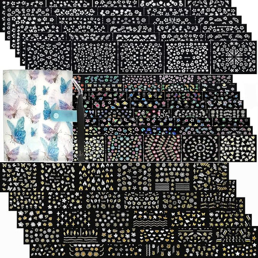 102 Sheets Nail Stickers&storage Book Set
