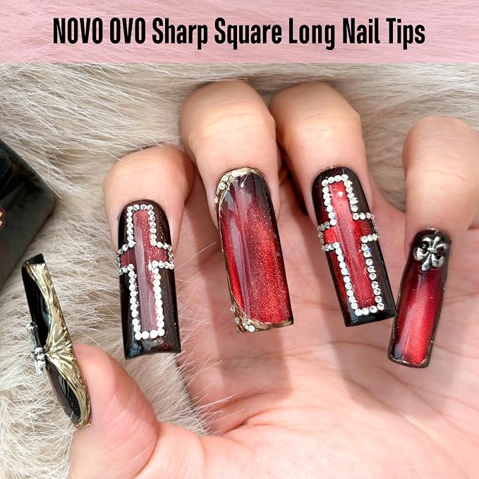 Long Sharp Square Clear Nail Tips 180