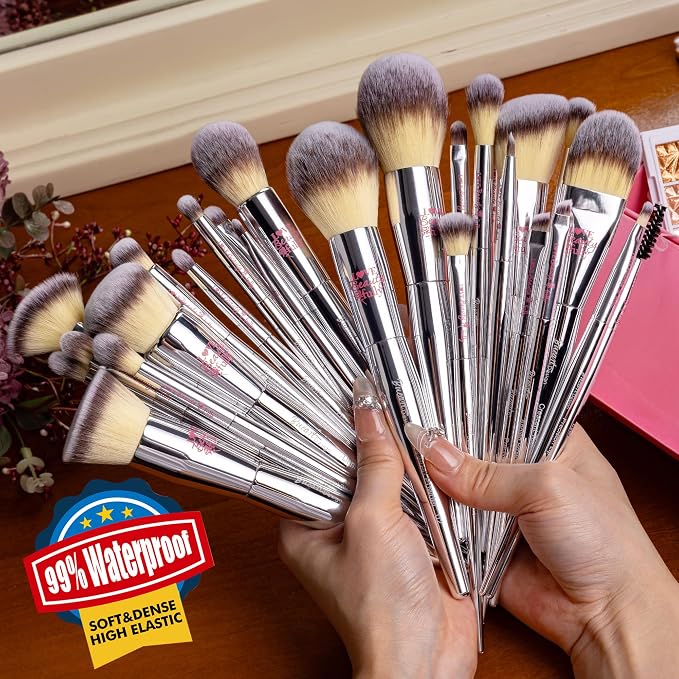 26Pcs Silver Gift Makeup Brushes
