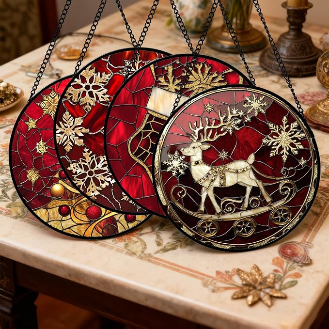 4-piece Set Red Christmas