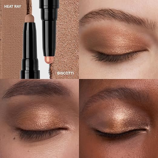 01 Heat Ray/Biscotti (Heat Ray: A shimmering golden copper, shimmer; Biscotti: A warm beige brown, m
