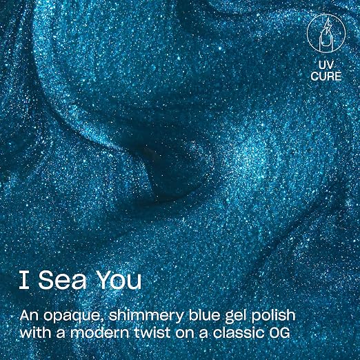 I Sea You | Opaque Cool Bright Blue Silver Shimmer