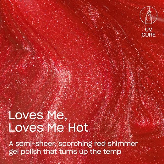 Loves Me, Loves Me Hot | Semi-Sheer Bright Red Silver Shimmer